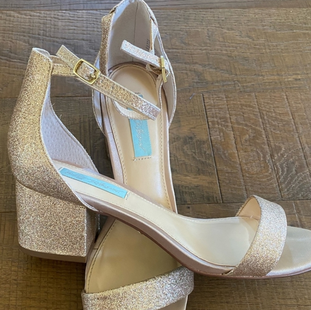 Betsey Johnson Bridal Champagne Glitter Heels
